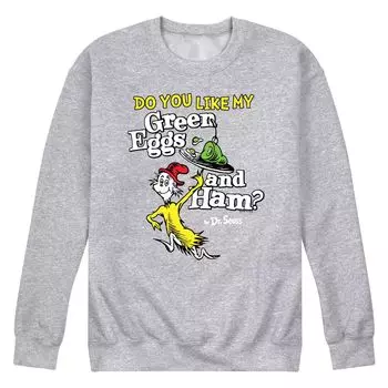 Мужской зеленый свитшот с рисунком Dr Seuss Eggs And Ham Licensed Character