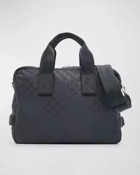 Мужской жаккардовый портфель в клетку Burberry, цвет Black