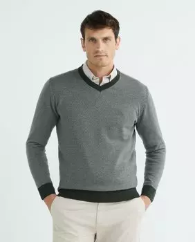 Мужской жаккардовый вязаный свитер в стиле фэнтези Mirto, зеленый