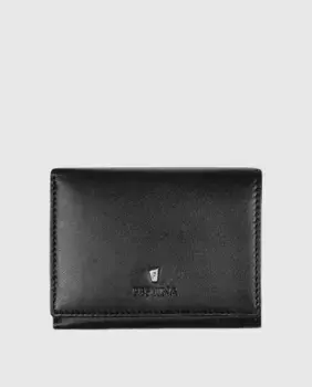 Мужской жесткий держатель для карт из черной кожи Festina, чёрный