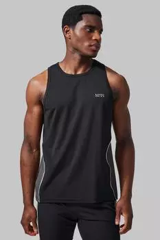 Мужской жилет active color block performance Boohoo, черный
