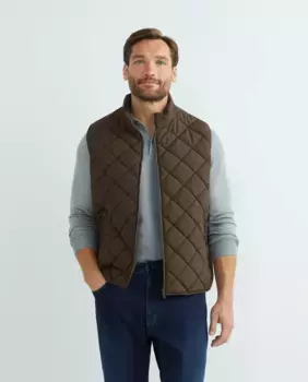 Мужской жилет, большие размеры, ромбы и водоотталкивающая ткань Dustin, коричневый
