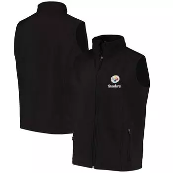 Мужской жилет Dunbrooke Black Pittsburgh Steelers Circle Archer Softshell с молнией во всю длину