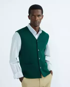 Мужской жилет из смесовой шерсти на пуговицах Mirto, темно-зеленый