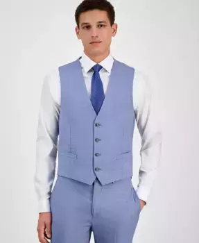 Мужской жилет из смесовой шерсти с бесконечной растяжимостью Slim-Fit Calvin Klein, серый