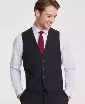 Мужской жилет из смесовой шерсти с бесконечной растяжимостью Slim-Fit Calvin Klein, серый
