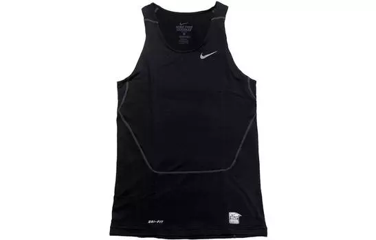 Мужская майка с логотипом Nike из полиэстера, черный