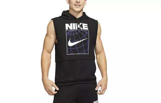 Мужская майка Nike с капюшоном, черный