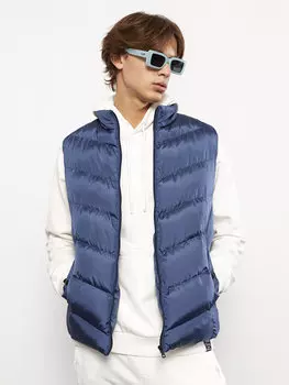 Мужской жилет-пуховик со стандартным воротником-стойкой XSIDE, индиго