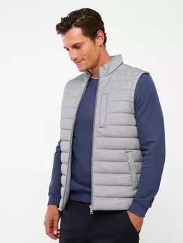 Мужской жилет-пуховик со стандартным воротником-стойкой LCWAIKIKI Classic, серый