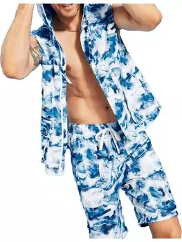 Мужской жилет с капюшоном Royalty By Maluma, цвет Blue Camo