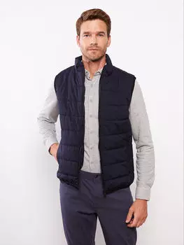 Мужской жилет со стоячим воротником стандартной выкройки LCW Eco