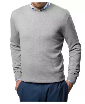 Мужской зимний легкий пуловер-свитер Crew Mio Marino, серебряный