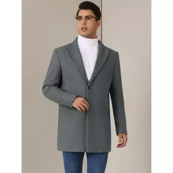 Мужской зимний плащ, однобортный приталенный деловой длинный плащ Lars Amadeus, серый