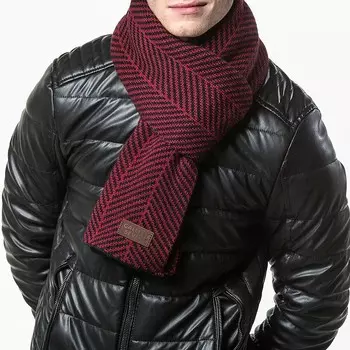 Мужской зимний шарф мягкой вязки Gallery Seven, цвет Black Red