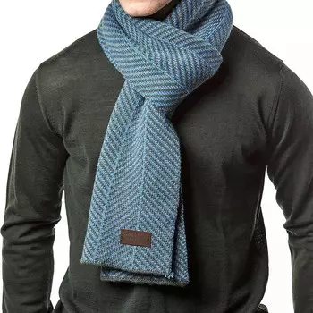 Мужской зимний шарф мягкой вязки Gallery Seven, цвет Gray Blue