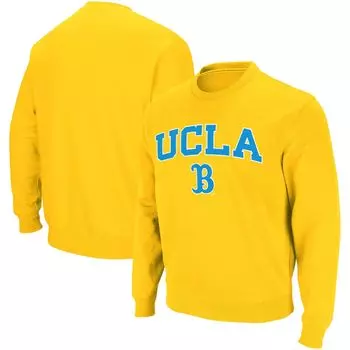 Мужской золотой свитшот с круглым вырезом UCLA Bruins Arch & Logo Colosseum