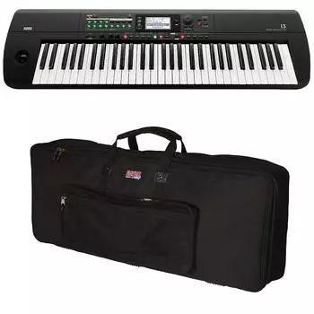 Музыкальная рабочая станция KORG i3 — матовый черный — сумка для переноски i3MB