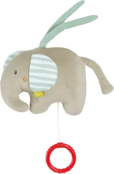 Музыкальная шкатулка слон синий серый Fehn