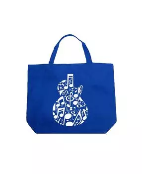 Музыкальные ноты на гитаре — большая сумка-тоут Word Art LA Pop Art