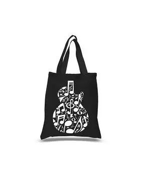 Музыкальные ноты на гитаре — маленькая сумка-тоут Word Art LA Pop Art, черный