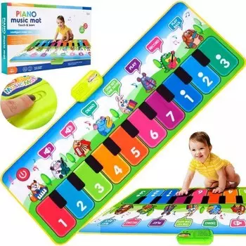 Музыкальный танцевальный коврик 130 см с пластинками для фортепиано MalPlay