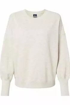 MV Sport Женская флисовая замшевая толстовка с круглым вырезом, цвет oatmeal