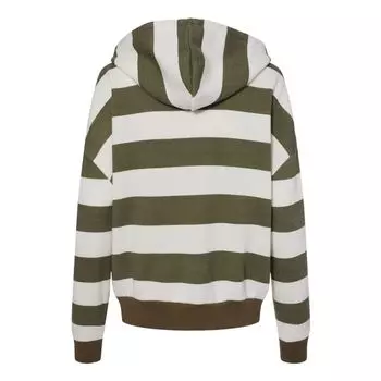 MV Sport Женская полосатая флисовая толстовка с капюшоном свободного кроя MV Sport
