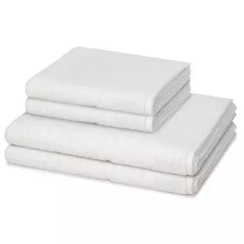 Mve for frottana Упаковка из 4 шт. Pearl 2 полотенца 2 полотенца для душа в наборе Современная смесь валяной и скрученной махровой ткани, обладающая высокой пушистостью и нежным массажным эффектом, впитывающая и быстросохнущая., белый