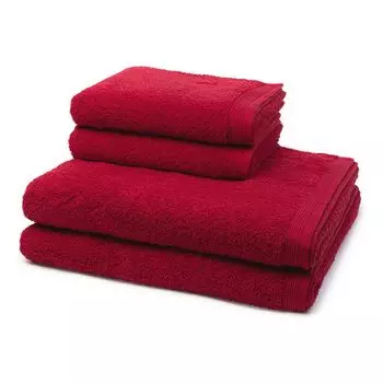Mve Superwuschel 2 полотенца и 2 полотенца для душа — в наборе Очень мягкое полотенце из 100% высококачественного хлопка, с вышитым логотипом бренда. MOVE, красный