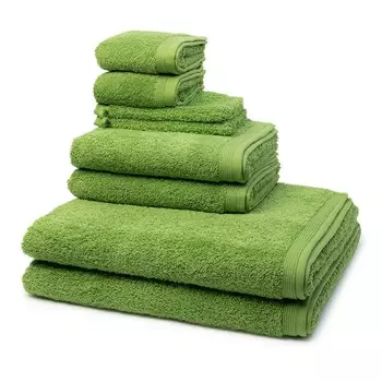 Mve Superwuschel 4 полотенца и 2 полотенца для душа — в наборе Очень мягкое полотенце из 100% высококачественного хлопка, с вышитым логотипом бренда. MOVE, зеленый