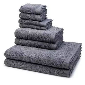 Mve Superwuschel В комплекте 2 мыла, 2 гостевых, 2 душа, 2 полотенца. Очень мягкое полотенце из 100% высококачественного хлопка, с вышитым логотипом бренда. MOVE, серый