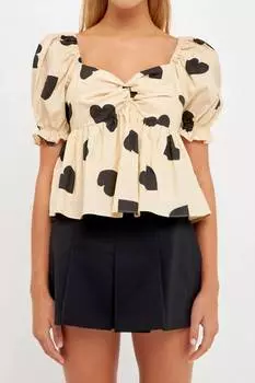 My Heart Is Set On You Топ бежевого цвета English Factory