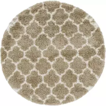 Myflair Furniture & Accessories Ковер с глубоким ворсом "Temara Shag" Myflair Mbel & Accessoires 152 см, коричневый/слоновая кость/серый