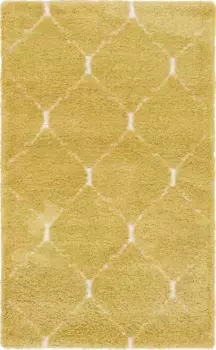Myflair Furniture & Accessories Ковер с глубоким ворсом "Temara Shag", прямоугольный, тканый, с ромбовидным узором, мягкий и приятный Myflair Mbel & Accessoires 152х244 см, желтый/слоновая кость