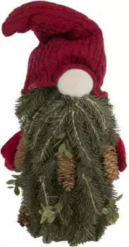 Myflair Мебель и аксессуары Гномик "с шишками и красной шубкой", декоративная фигурка с сосновой бородой, новогоднее украшение, высота ок Myflair Mbel & Accessoires 19х44х19 см, красный/зеленый