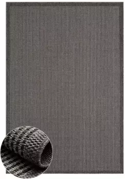 Myflair Мебель и аксессуары Ковер "Natura", прямоугольный, однотонный, с бордюром, подходит для использования на открытом воздухе, на балконе, террасе Myflair Mbel & Accessoires 140х200 см, черный/серый