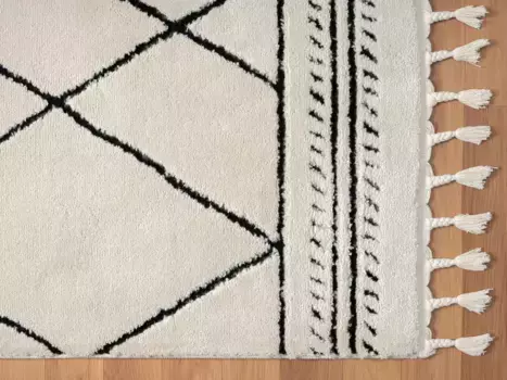 Myflair Мебель и аксессуары Ковер Shaggy "Moroccan Design" Myflair Mbel & Accessoires 140х200 см, белый/черный