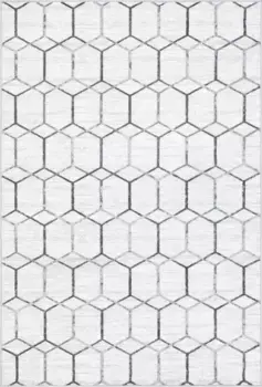 Myflair Мебель и аксессуары Ковер "Titan Trellis", прямоугольный, короткий ворс, тканый, современный геометрический дизайн Myflair Mbel & Accessoires 183х274 см, слоновая кость/серый