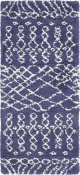 Myflair Мебель и аксессуары Ковровая дорожка с высоким ворсом "Temara Shag" Myflair Mbel & Accessoires 79х305 см, темно-синий/слоновая кость