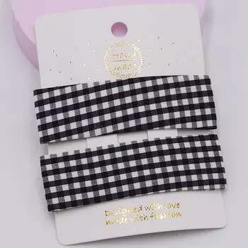 MyHomelife, Заколки для волос в клетку, ручная работа, 2 шт