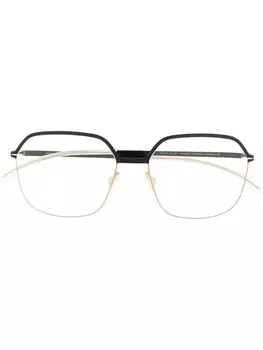 Mykita очки в квадратной оправе с контрастной отделкой, золотой