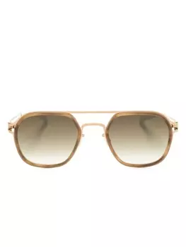 Mykita солнцезащитные очки-пилоты Leeland, коричневый