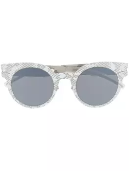 Mykita солнцезащитные очки трапециевидной формы с принтом, серебристый