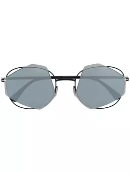 Mykita солнцезащитные очки в геометричной оправе, черный