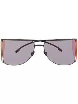 Mykita солнцезащитные очки в массивной оправе, черный