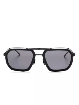 Mykita солнцезащитные очки в прямоугольной оправе, черный