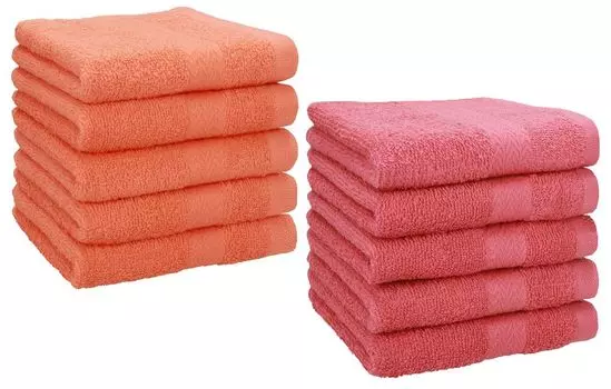 Мыльные полотенца Betz 10 шт. 30х30 см ПРЕМИУМ 100% хлопок Цвет: кроваво-оранжевый и ягодный. Betzshop