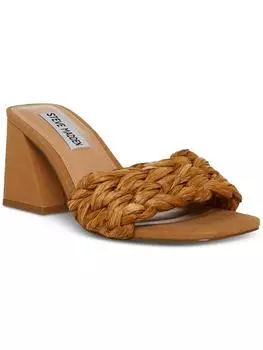 Mylee женские плетеные туфли с квадратным носком и блочным каблуком Steve Madden, цвет natural raffia