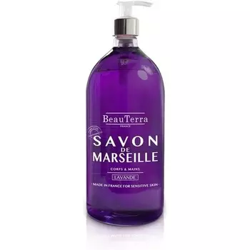 Мыло Beau Terra Marseille для тела и рук Лаванда 1 литр Beauterra